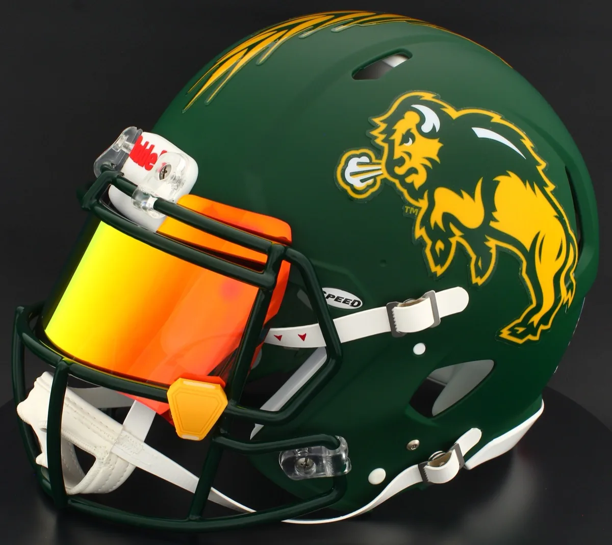 North Dakota State Bison Riddell Replica Speed Football Helmet – Flat Green