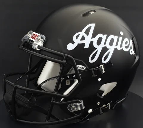 New Mexico State Aggies Riddell Authentic Speed Football Helmet – Matte Black Script Aggies