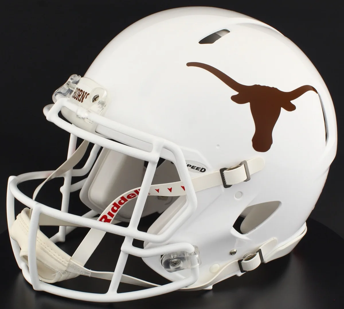 Texas Longhorns Riddell Replica Speed Football Helmet – White Longhorn, White Factory Mask, no visor