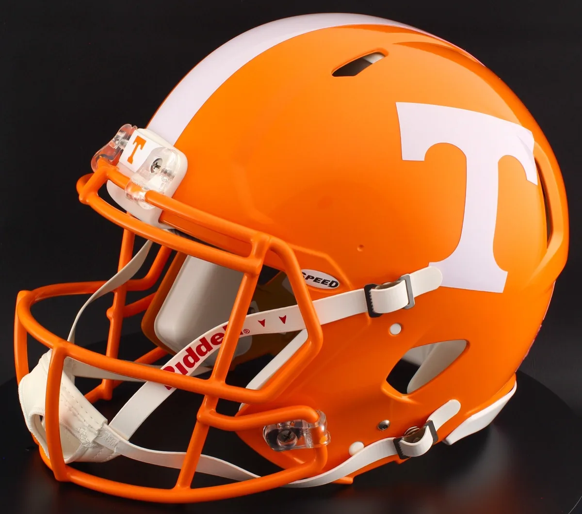 Tennessee Volunteers Riddell Authentic Speed Football Helmet – Metallic Orange, Volunteers Orange Mask, no visor