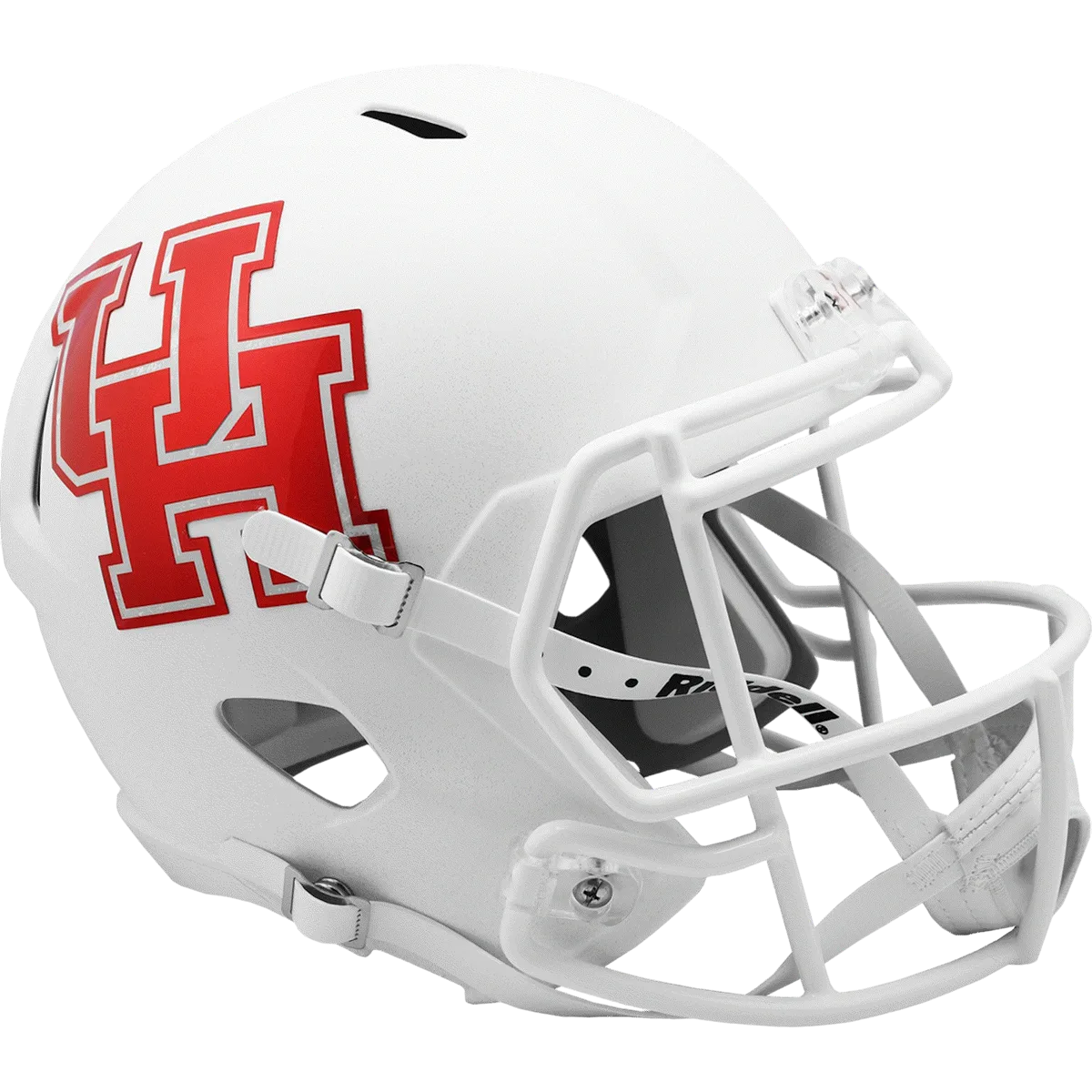 Houston Cougars Riddell Replica Speed Football Helmet – Matte w/Chrome Decal, Chrome Decal