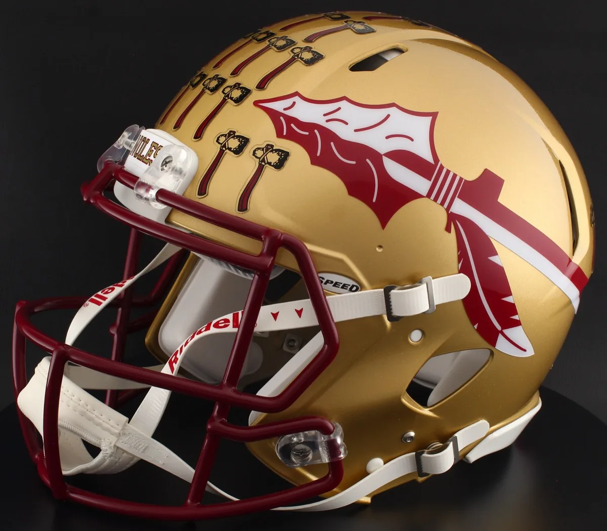 Florida State Seminoles Riddell Replica Speed Football Helmet – Metallic Paint, Cardinal Factory Mask