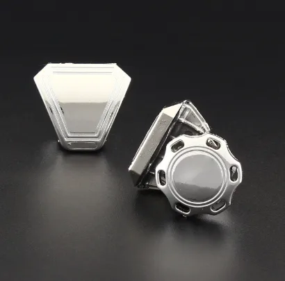 Silver Chrome Football Visor Clips
