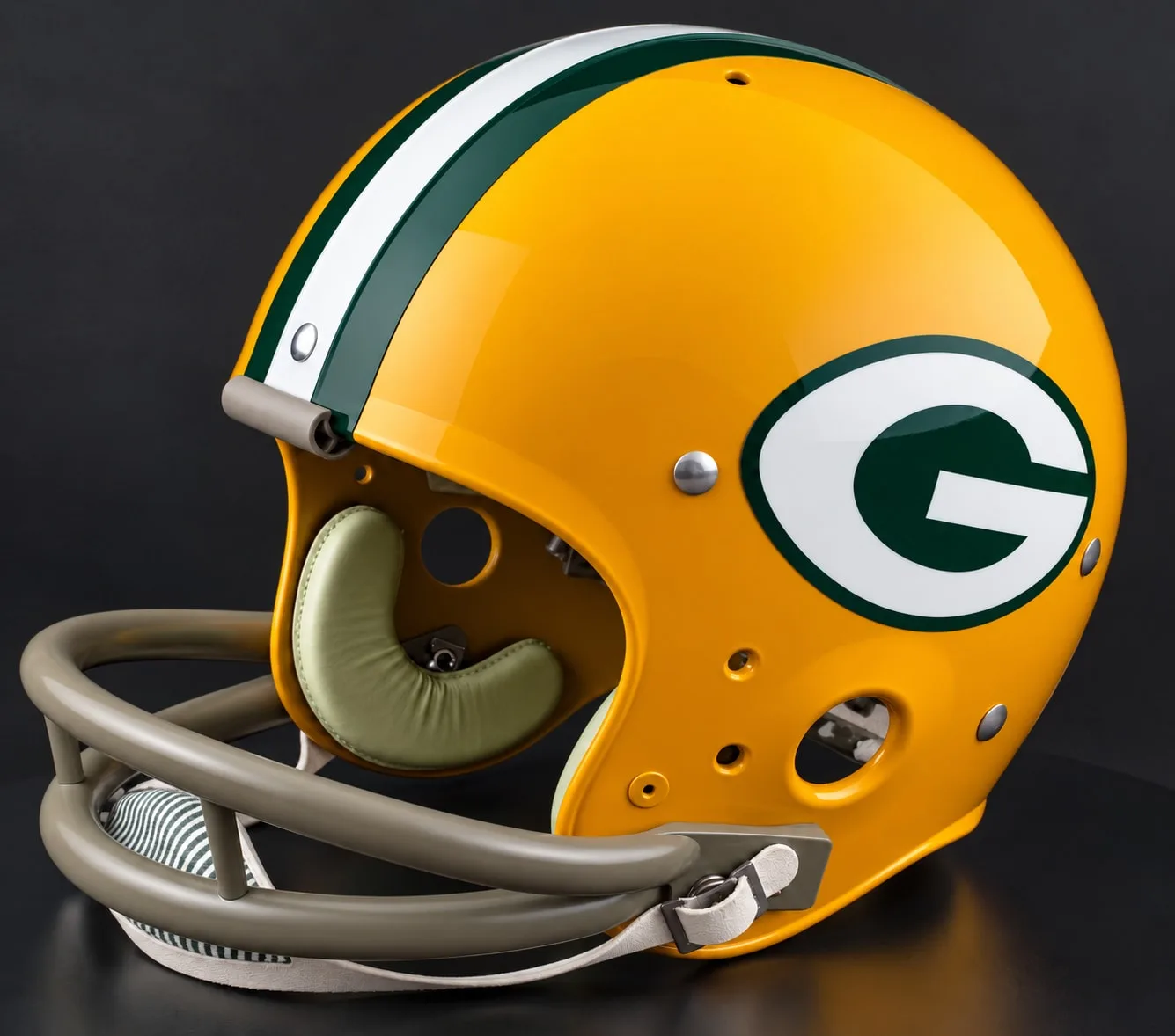 Green Bay Packers Throwback Vintage Shell Football Helmet 1961-1979 – TK Suspension