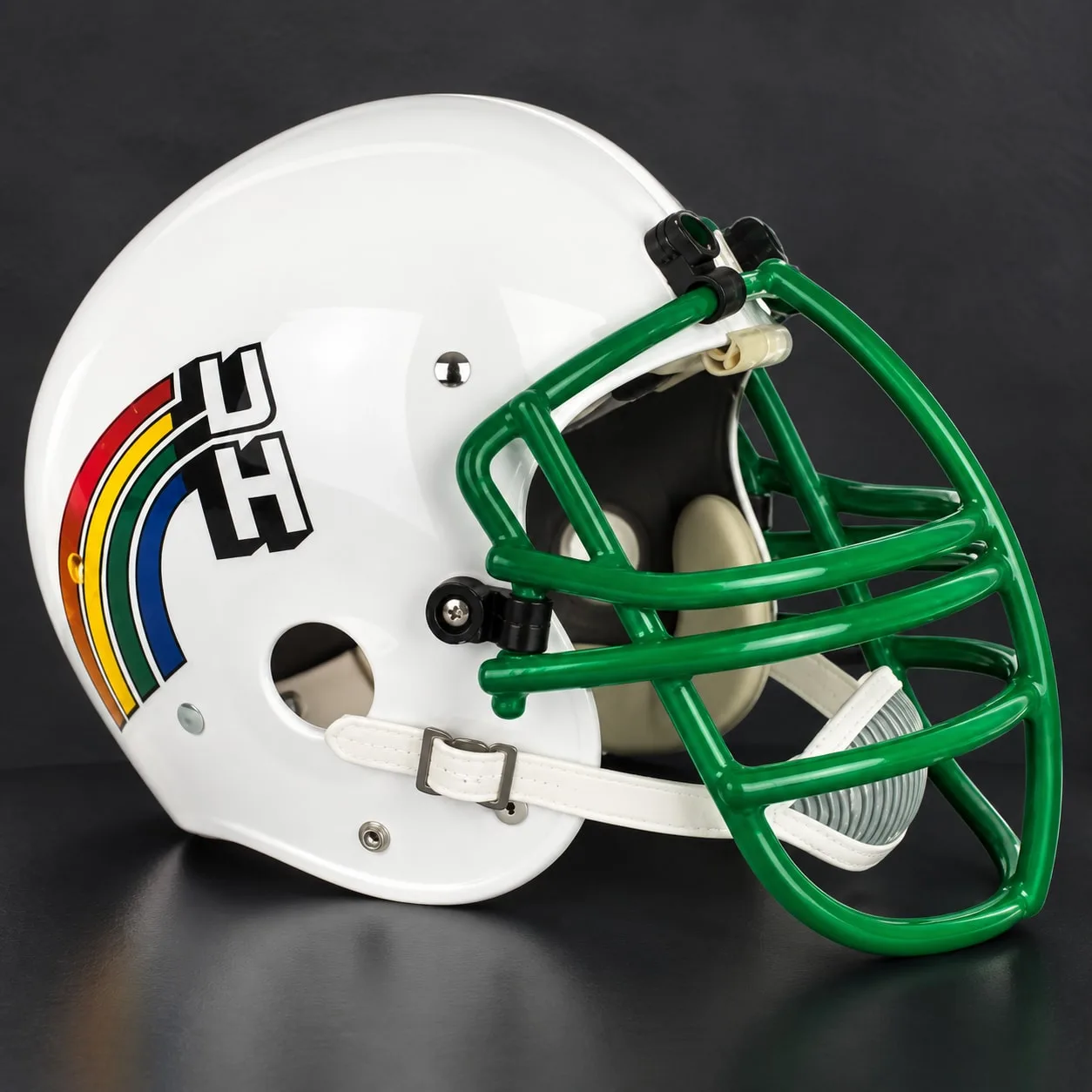 Hawaii Rainbow Warriors Throwback Vintage Shell Football Helmet 1982-1985