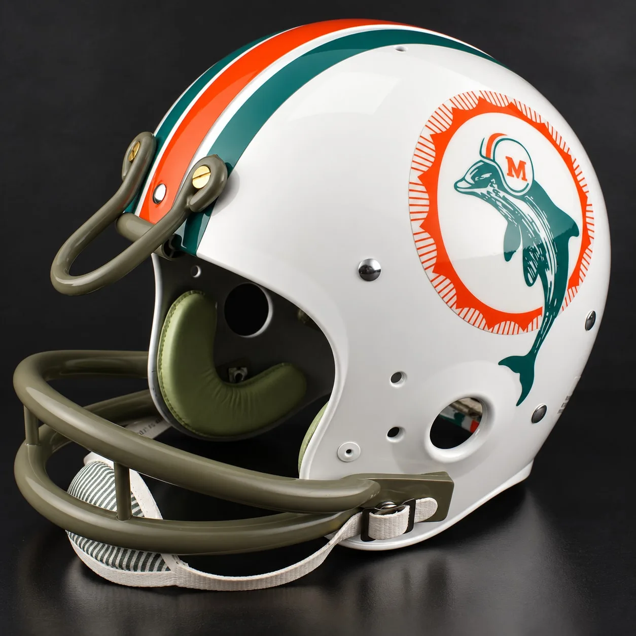 Miami Dolphins Throwback Vintage Shell Football Helmet 1969-1973 – TK Suspension