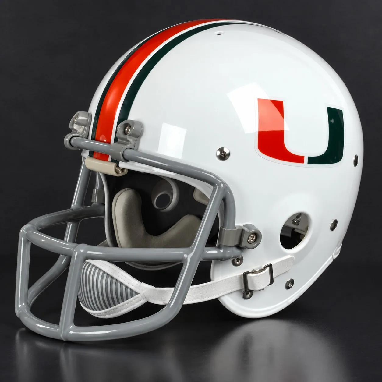 Miami Hurricanes Throwback Vintage Shell Football Helmet 1976-1983