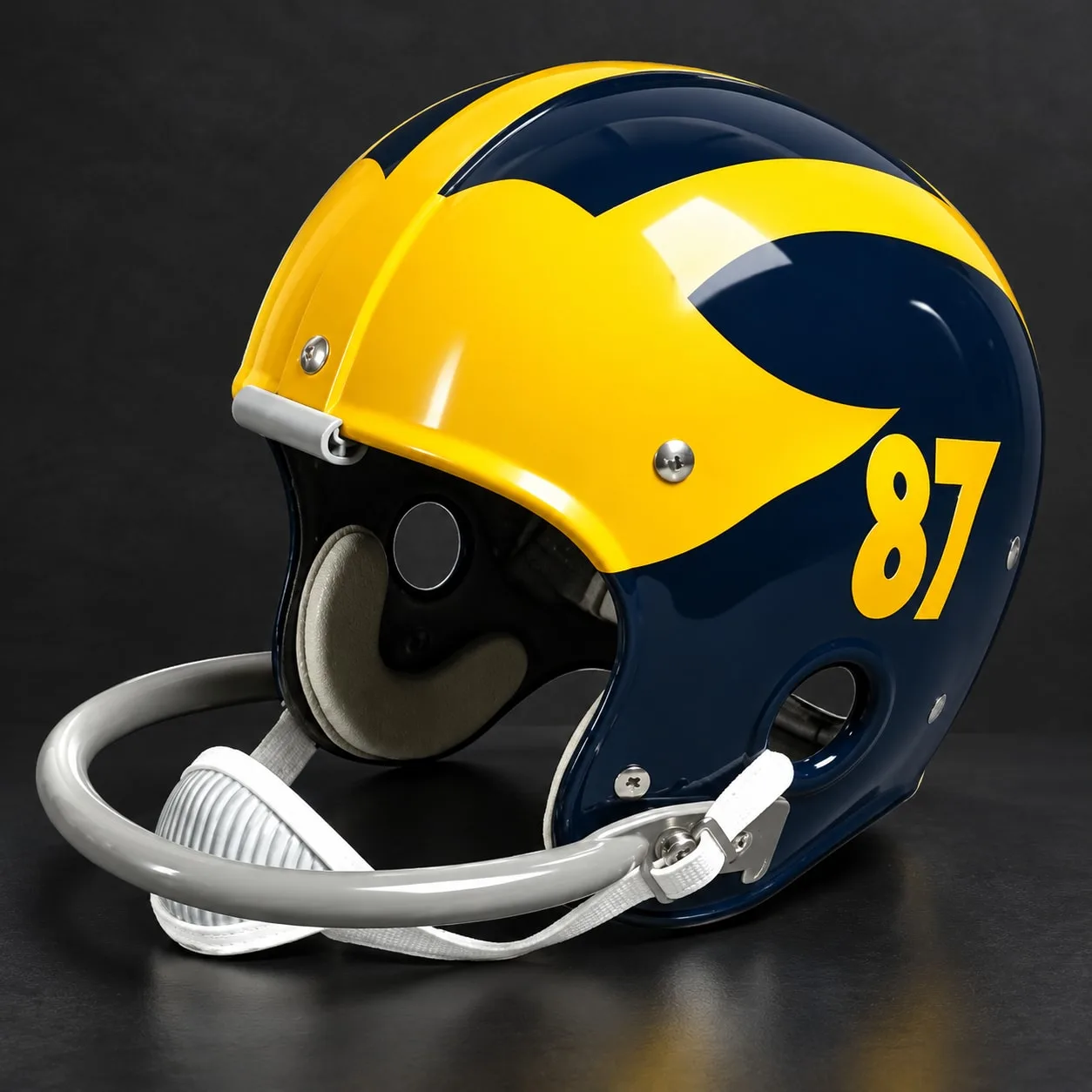 Michigan Wolverines Throwback Vintage Shell Football Helmet 1956