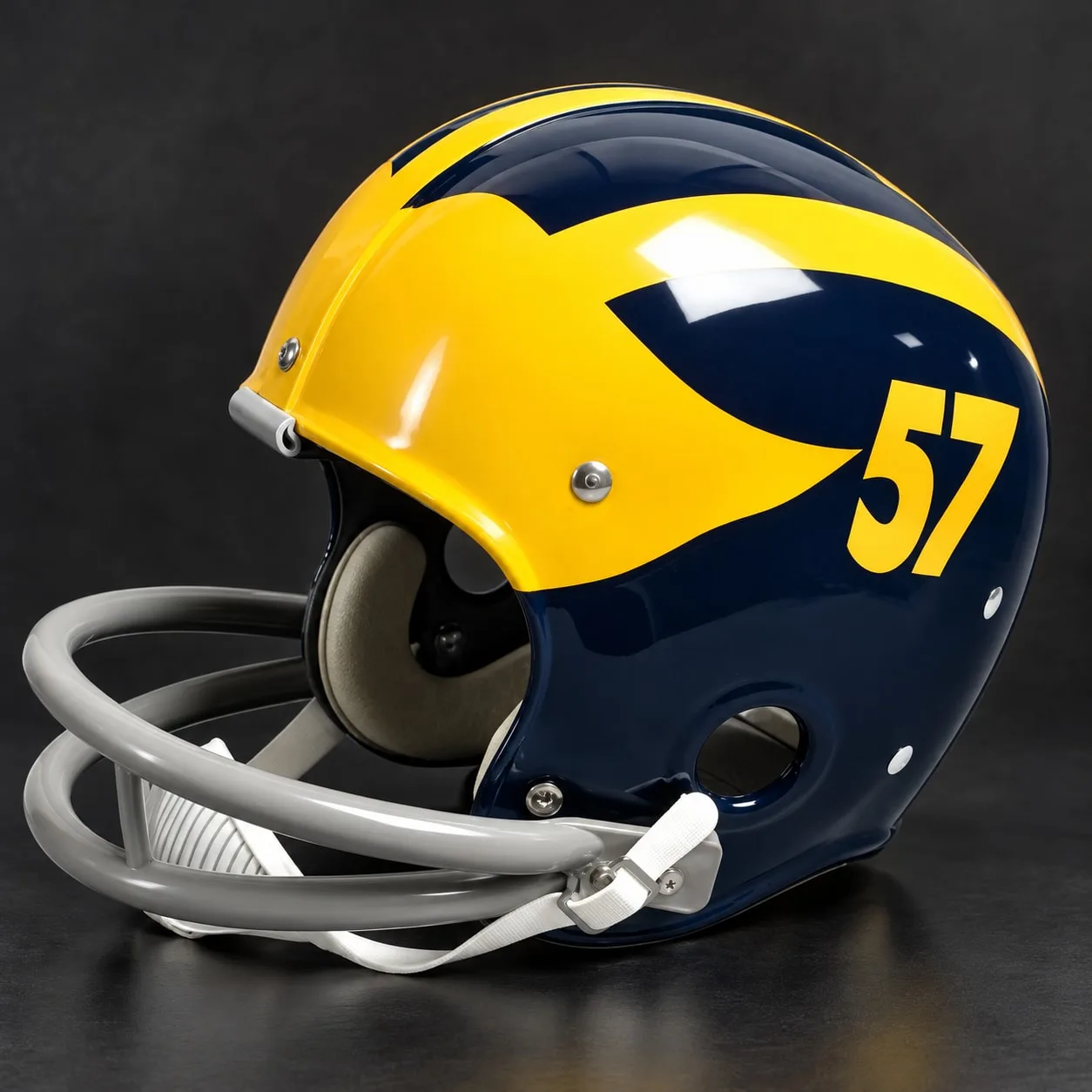 Michigan Wolverines Throwback Vintage Shell Football Helmet 1957-1968
