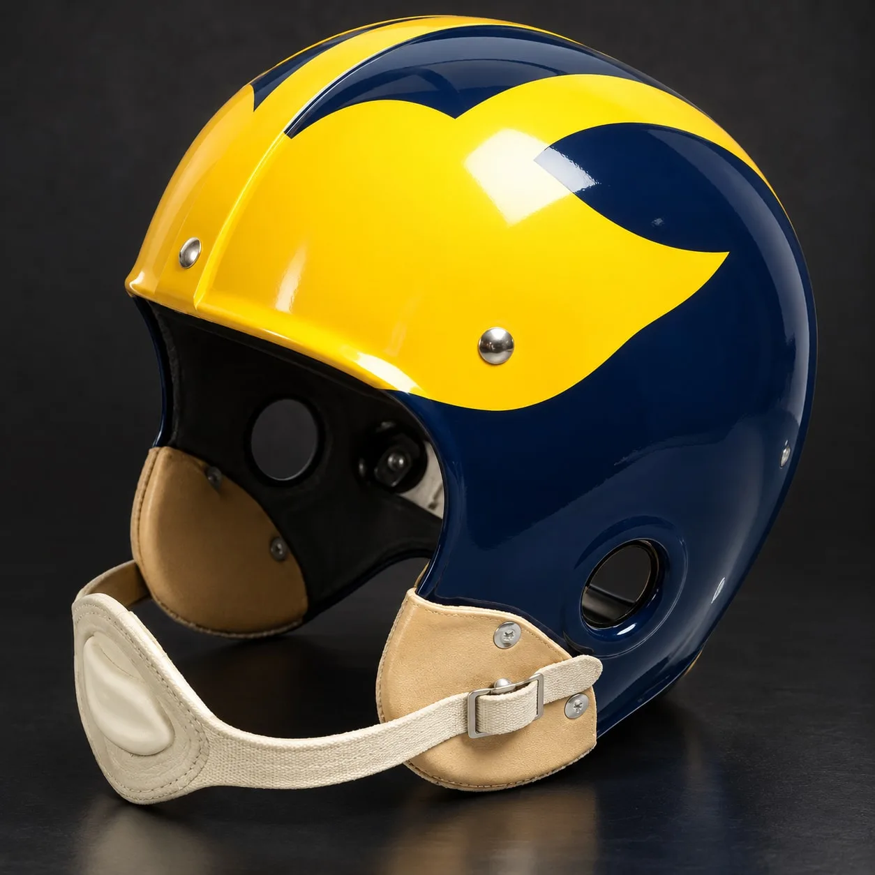 Michigan Wolverines Throwback Vintage Shell Football Helmet 1948-1955