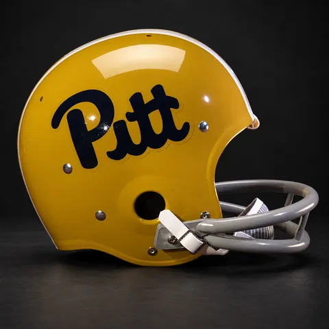 Pittsburgh Panthers Authentic Vintage helmet, rear three-quarter, right side