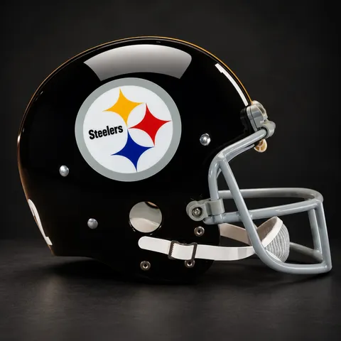 Pittsburgh Steelers Authentic Vintage helmet, rear three-quarter, right side