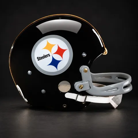 Pittsburgh Steelers Authentic Vintage helmet, rear three-quarter, right side