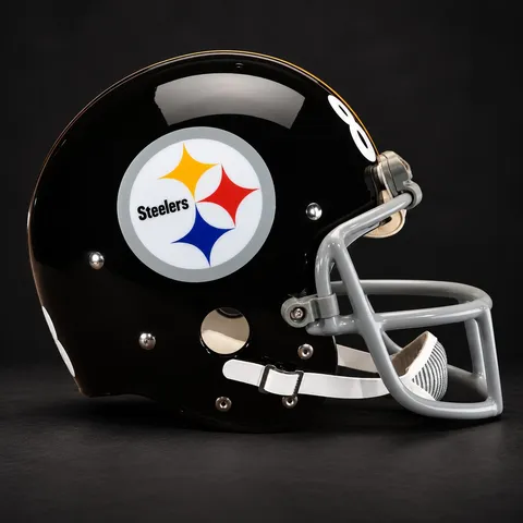 Pittsburgh Steelers Authentic Vintage helmet, rear three-quarter, right side