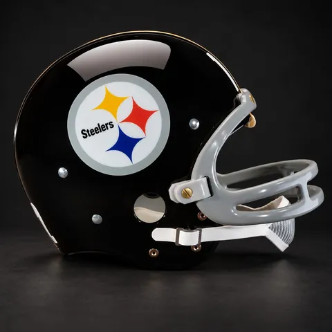 Pittsburgh Steelers Authentic Vintage helmet, rear three-quarter, right side