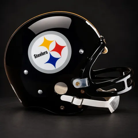 Pittsburgh Steelers Authentic Vintage helmet, rear three-quarter, right side