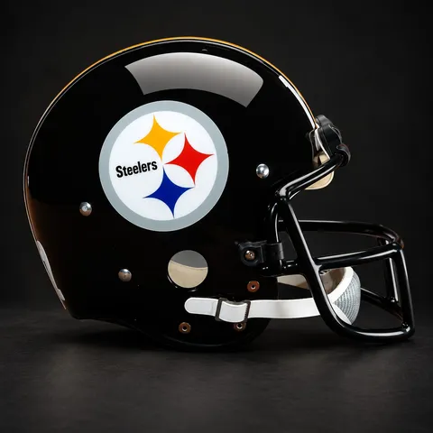 Pittsburgh Steelers Authentic Vintage helmet, rear three-quarter, right side