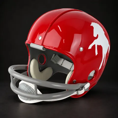 SMU Mustangs Authentic Vintage helmet, left side