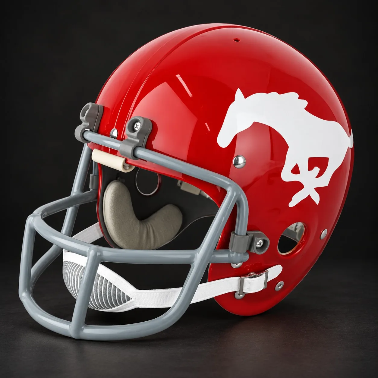 SMU Mustangs Authentic Vintage helmet, left side