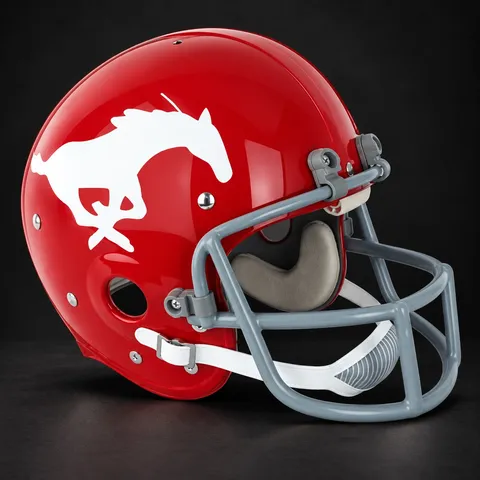 SMU Mustangs Authentic Vintage helmet, right side