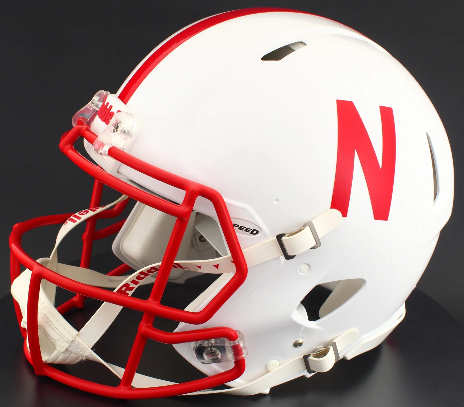 Nebraska Cornhuskers Riddell Authentic Speed Football Helmet – White Metallic