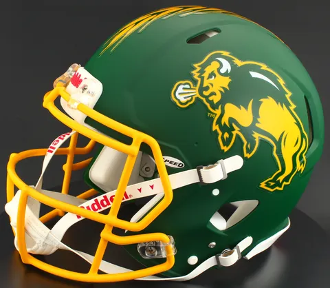 North Dakota State Bison Riddell Authentic Speed Football Helmet – Flat Green
