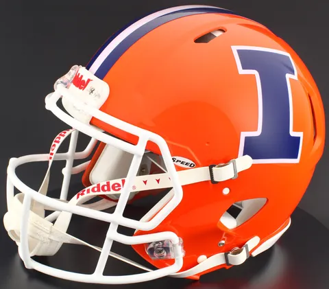 Illinois Fighting Illini Riddell Authentic Speed Football Helmet – Orange