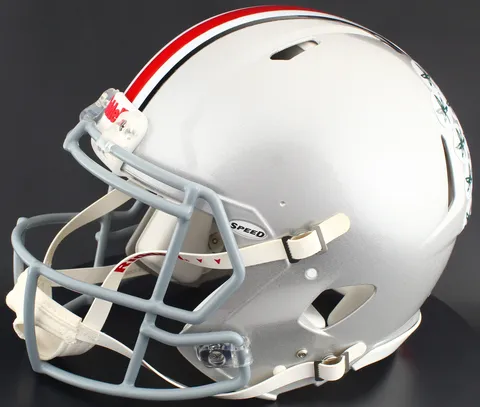 Ohio State Buckeyes Riddell Authentic Speed Football Helmet – Silver Stripe