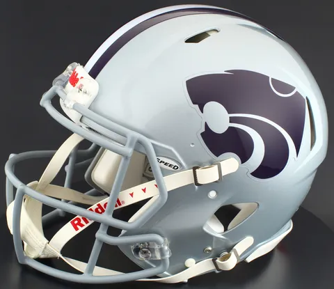 Kansas State Wildcats Riddell Authentic Speed Football Helmet – Silver Powercat