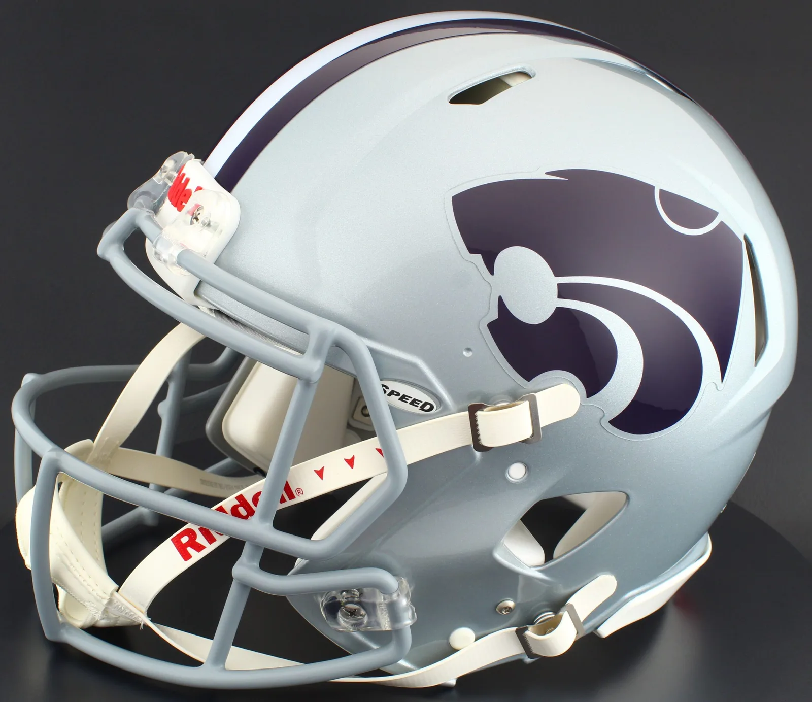 Kansas State Wildcats Riddell Authentic Speed Football Helmet – Silver Powercat