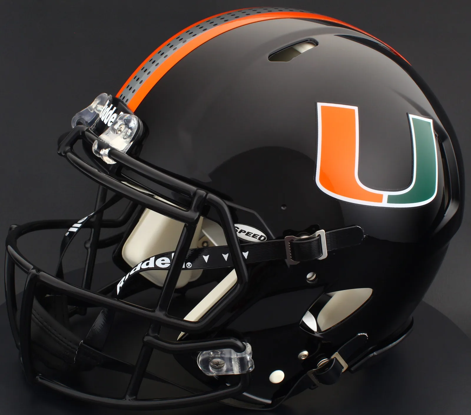 Miami Hurricanes Riddell Authentic Speed Football Helmet – Black