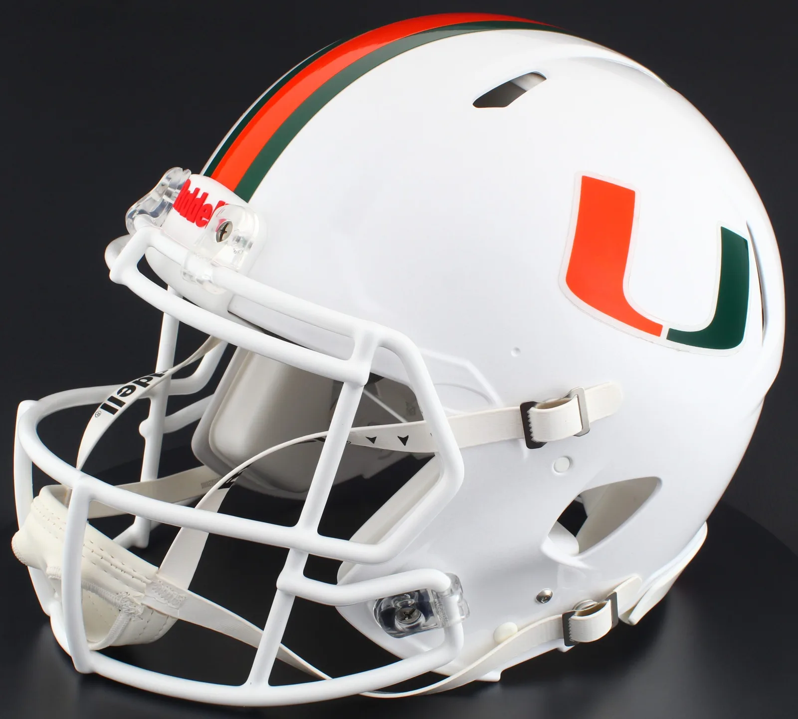 Miami Hurricanes Riddell Authentic Speed Football Helmet – White “U”