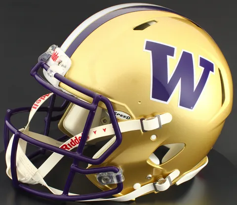 Washington Huskies Riddell Authentic Speed Football Helmet – Gold Block “W”