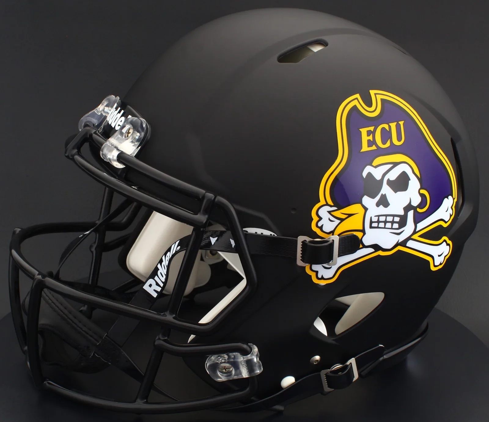 East Carolina Pirates Riddell Authentic Speed Football Helmet – Matte Black