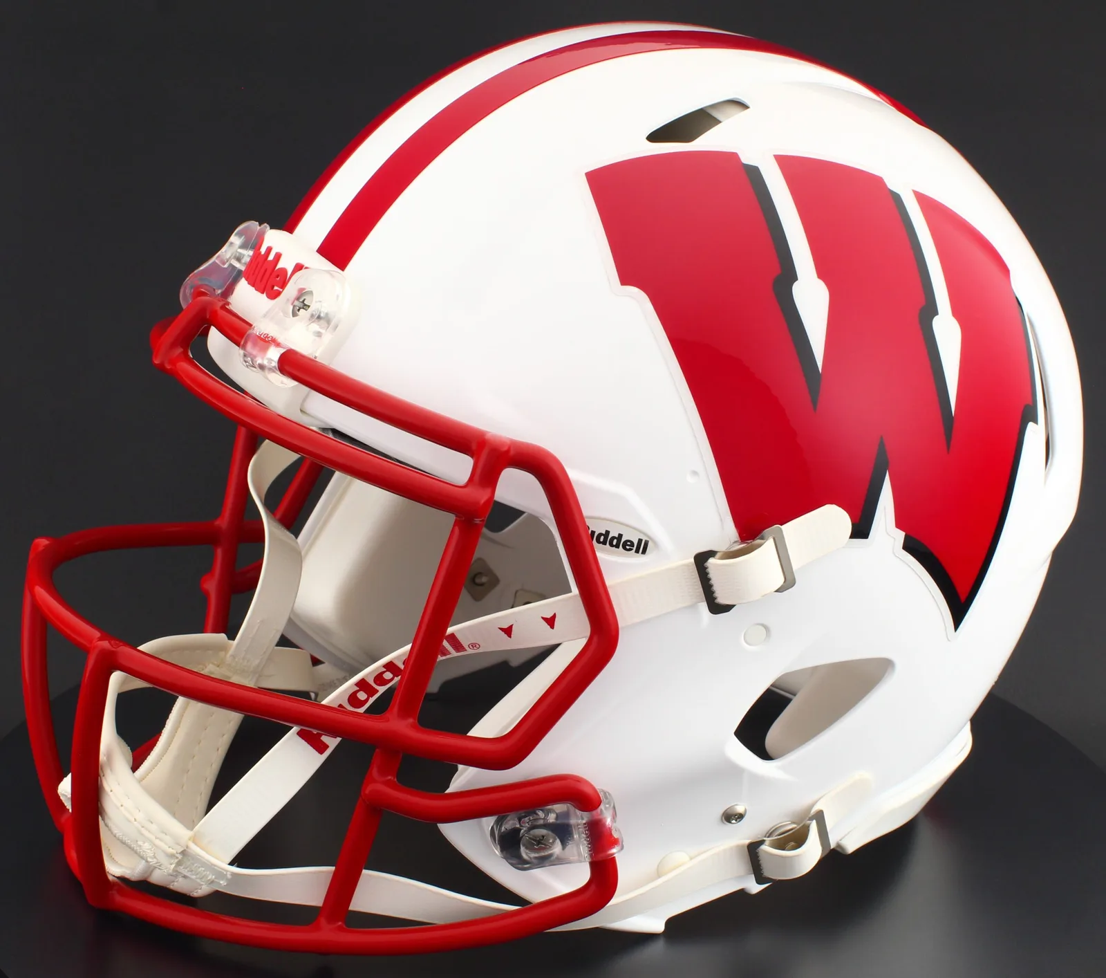Wisconsin Badgers Riddell Authentic Speed Football Helmet – White Motion W