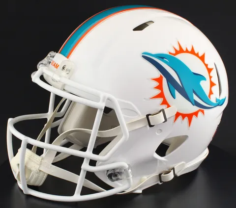 Miami Dolphins Riddell Authentic Speed Football Helmet – White Dolphin Sunburst