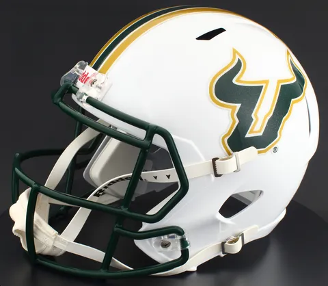 South Florida Bulls Riddell Replica Speed Football Helmet – White Bull