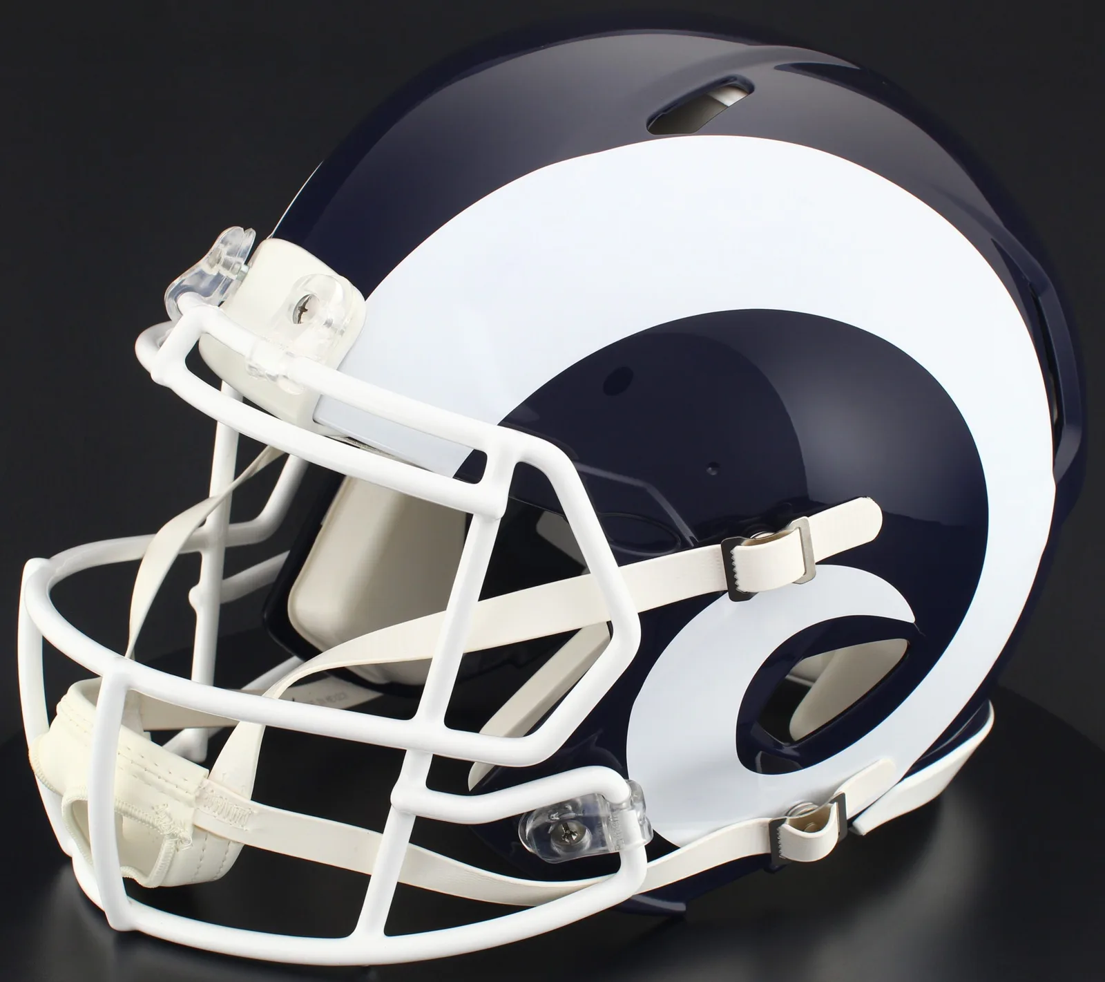 Los Angeles Rams Riddell Authentic Speed Football Helmet – White Horn