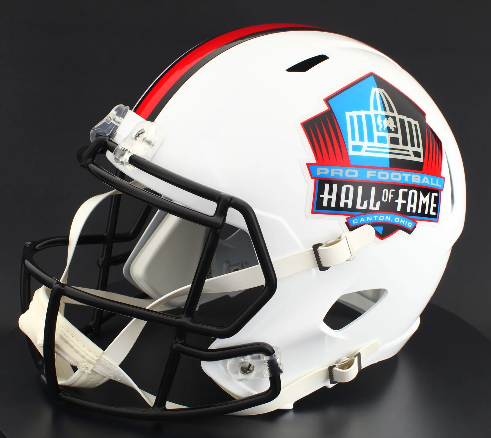 Pro Football Hall of Fame Riddell Replica Speed Football Helmet – White Hall of Fame Shield