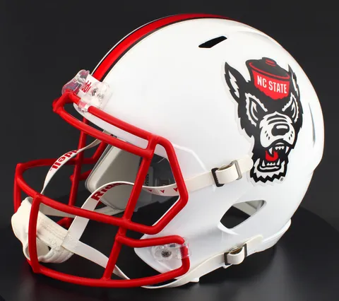 NC State Wolfpack Riddell Replica Speed Football Helmet – White Tuffy