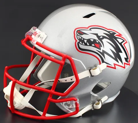 New Mexico Lobos Riddell Replica Speed Football Helmet – Silver