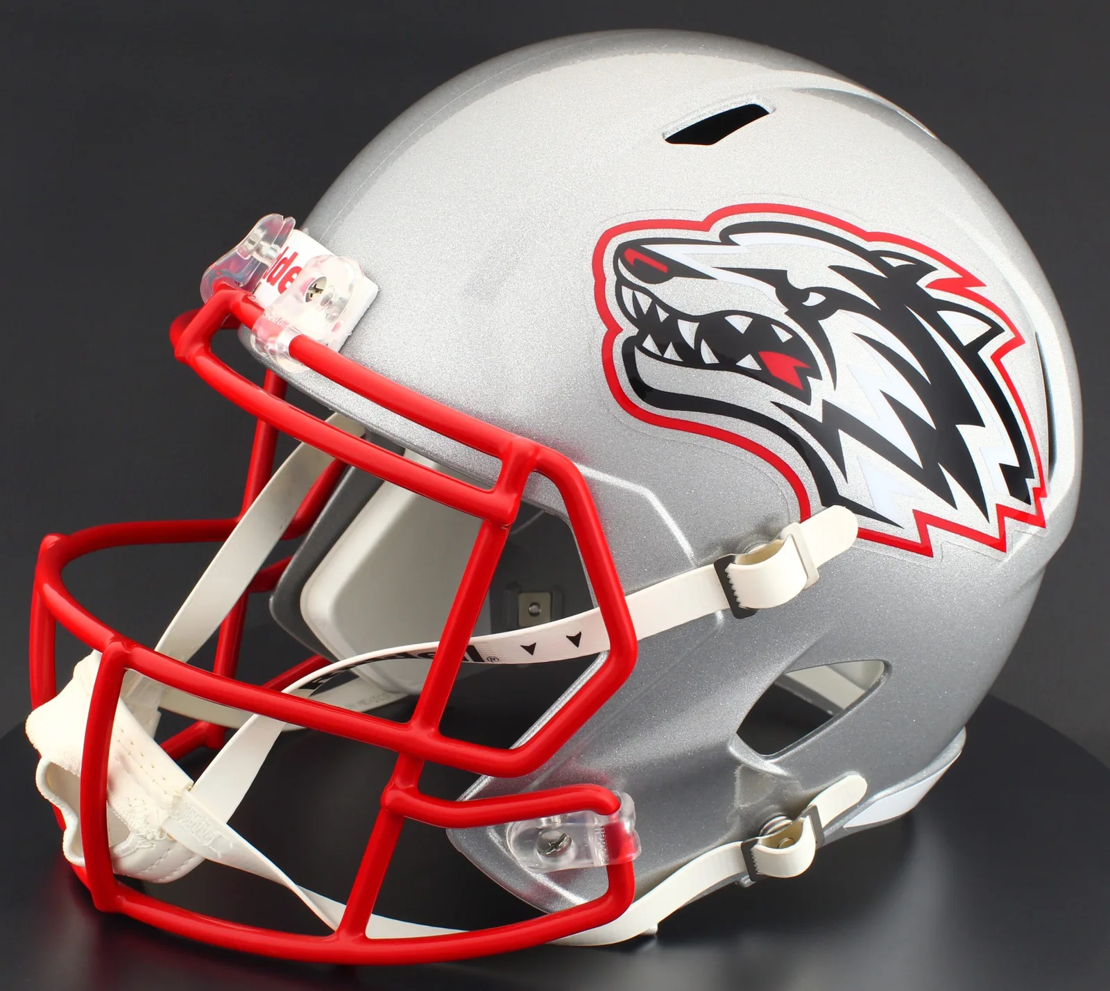 New Mexico Lobos Riddell Replica Speed Football Helmet – Silver