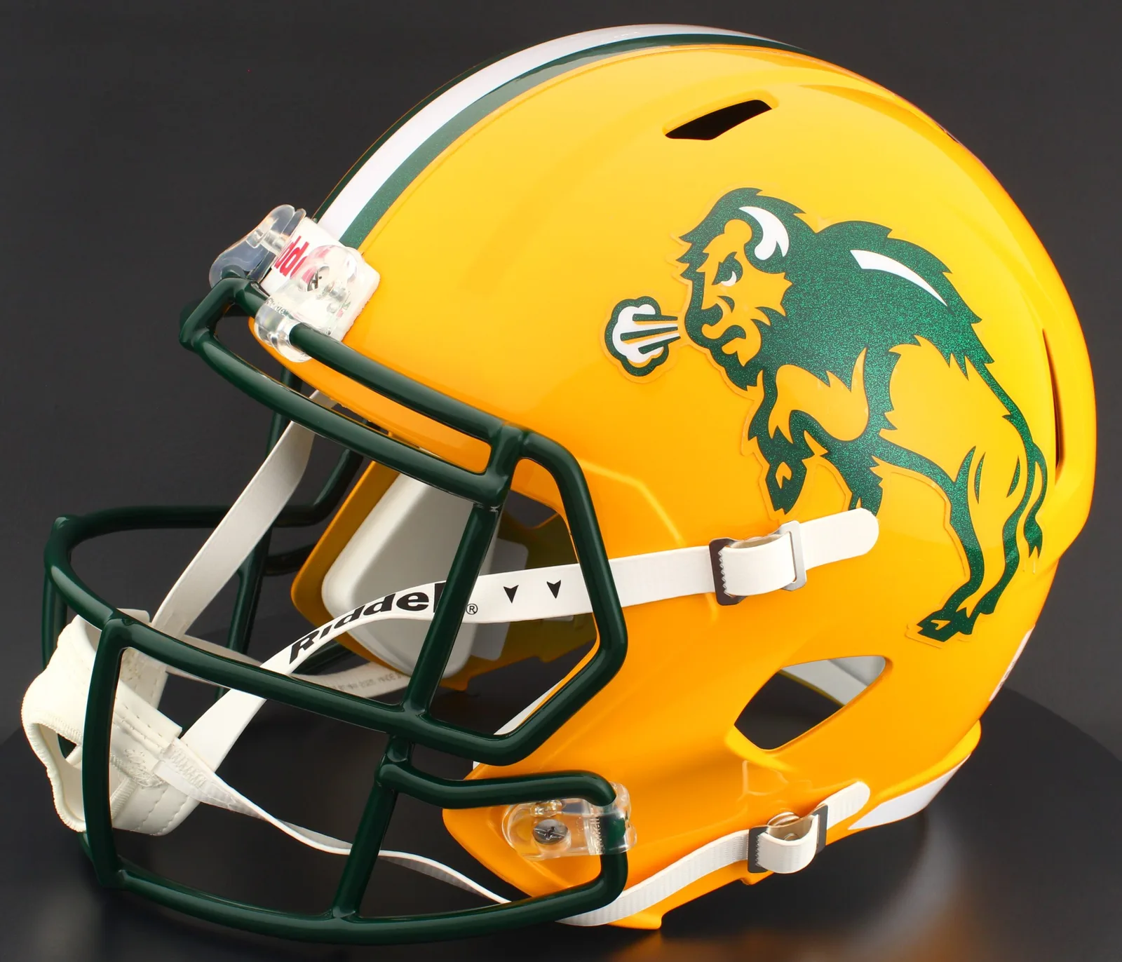 North Dakota State Bison Riddell Replica Speed Football Helmet – Gold Alternate Bison