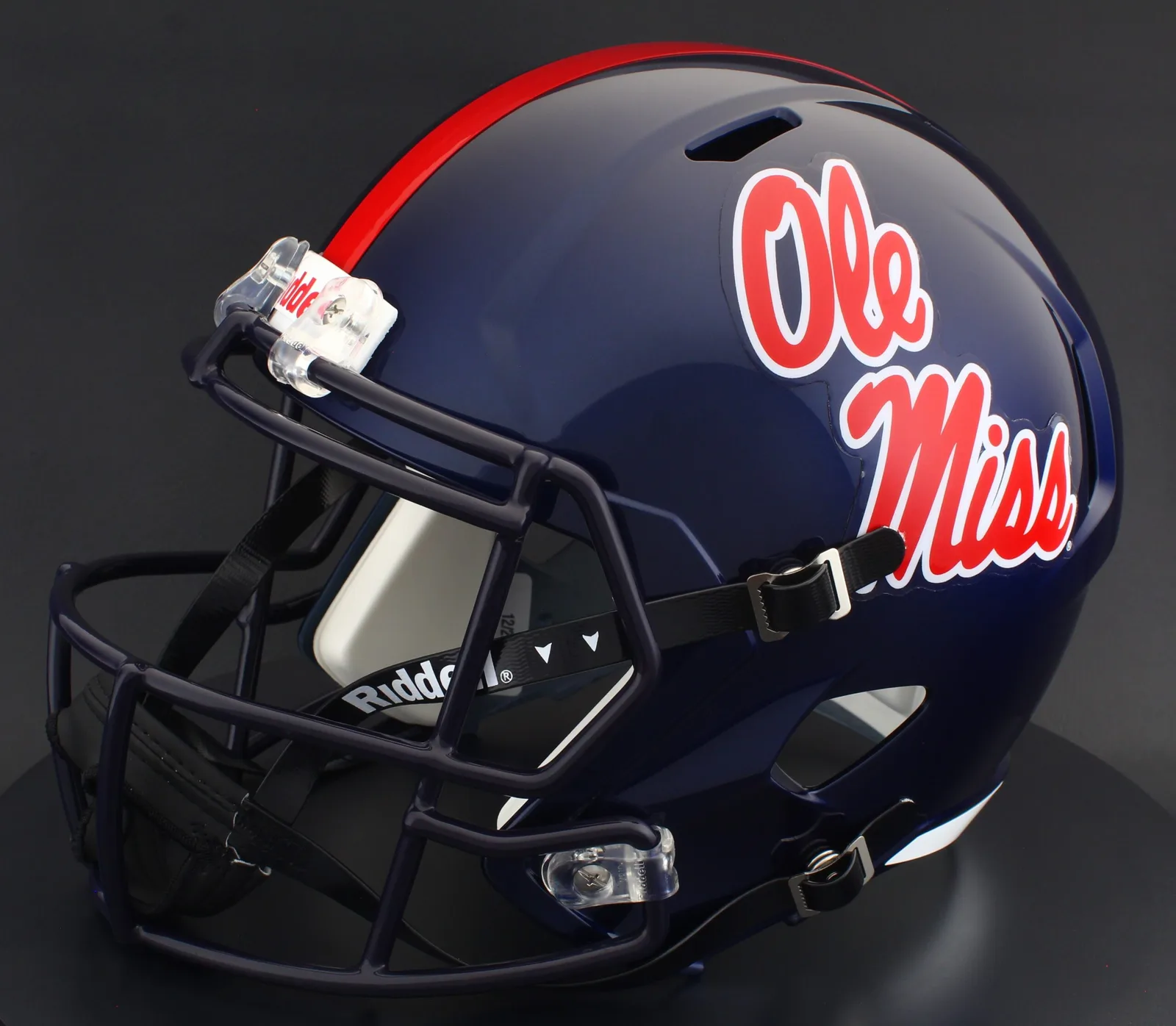 Ole Miss Rebels Riddell Replica Speed Football Helmet – Navy Alternate Script