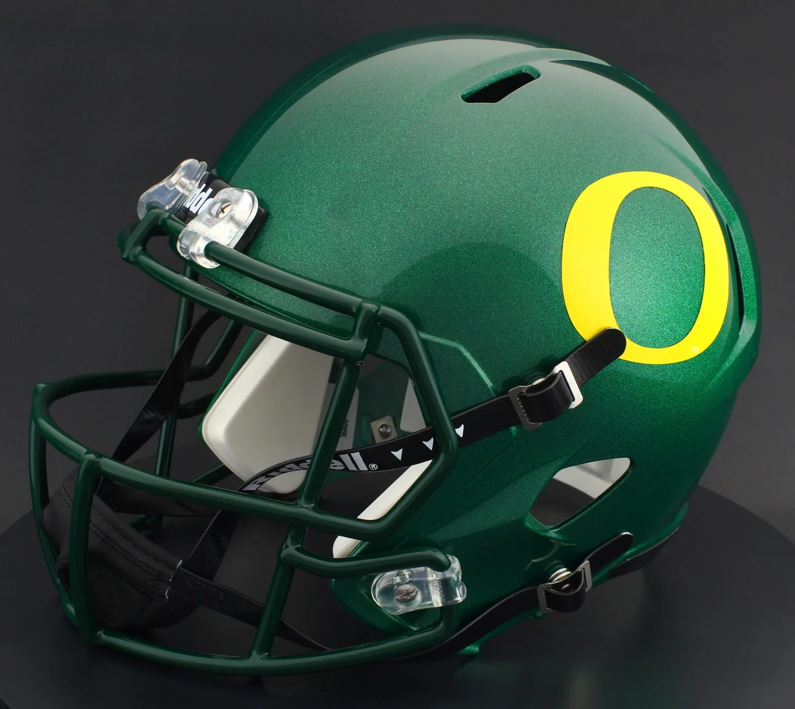 Oregon Ducks Riddell Replica Speed Football Helmet – Metallic Green Block “O”