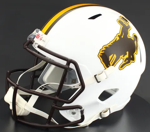 Wyoming Cowboys Riddell Replica Speed Football Helmet – White Steamboat
