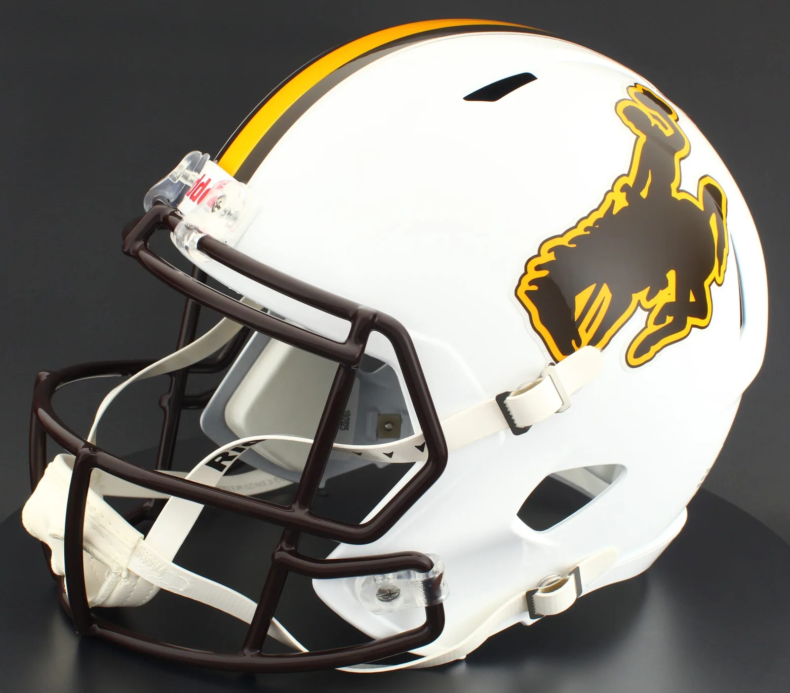 Wyoming Cowboys Riddell Replica Speed Football Helmet – White Steamboat