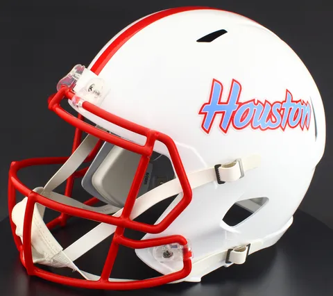 Houston Cougars Riddell Replica Speed Football Helmet – White Throwback Script Houston